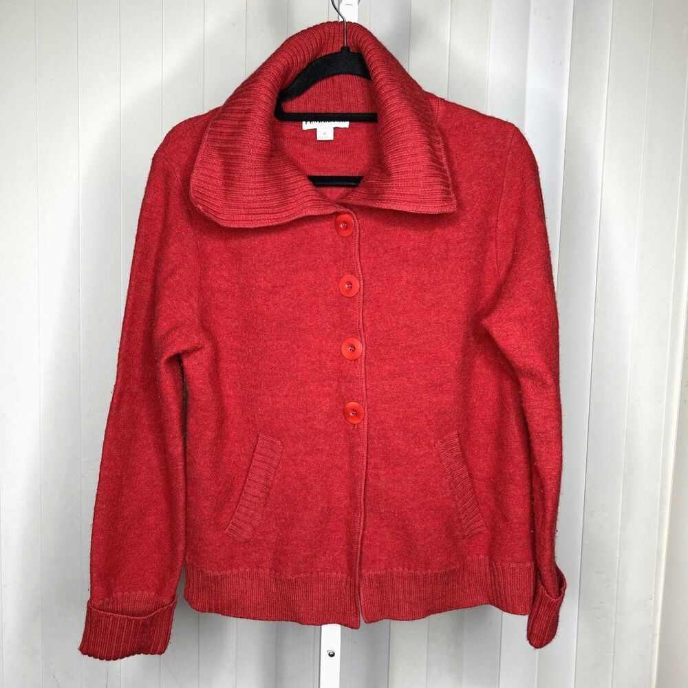 Pendleton Wool Jacket Red Color Boucle Pockets Size M Petite